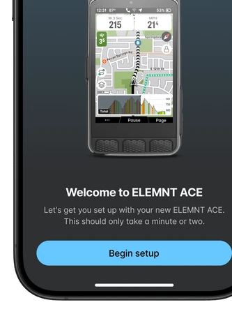Wahoo app guided setup screen for ELEMNT device