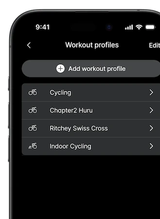 Wahoo app workout profile customization screen