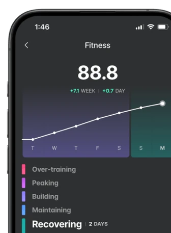 Fitness States training status snapshot screen