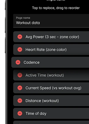 See What Matters Most data field selection screen